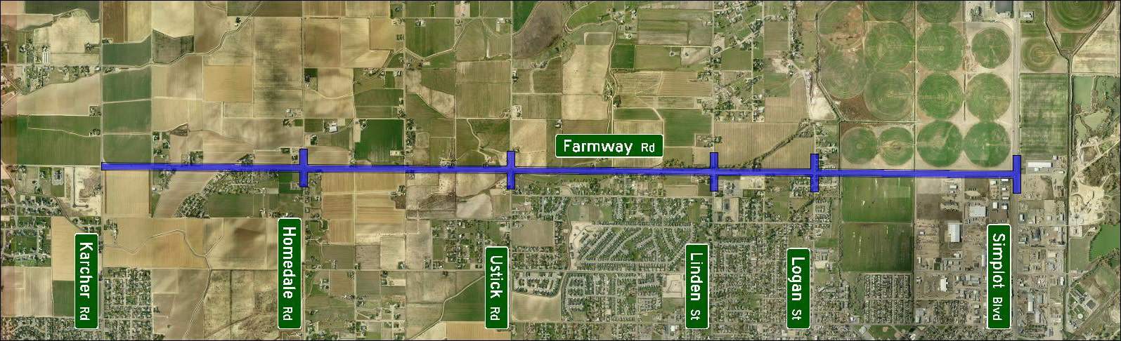 Farmway Corridor Study - Project Map - LANDSCAPE Orientation - Large Size